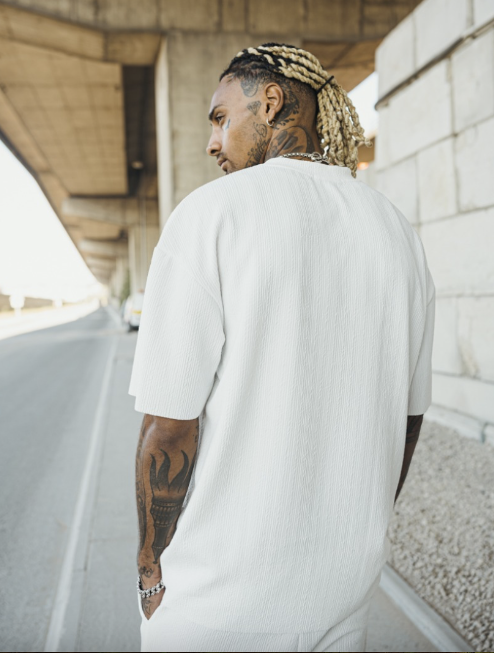 T-shirt cotelé blanc