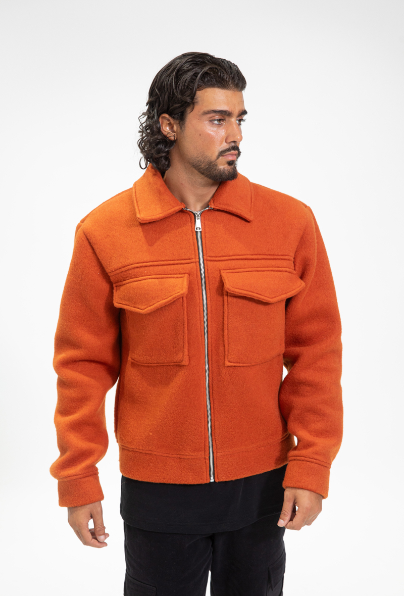 veste-uni-col-revers-orange