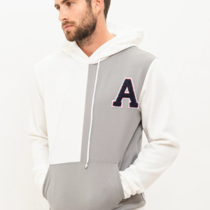 Sweat à capuche bicolor Gris