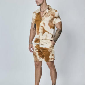 Ensemble chemise short marbré