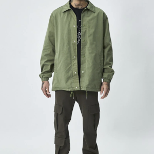 Veste surchemise toile vert