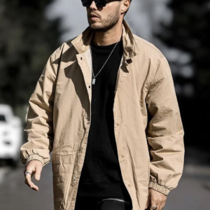 Veste surchemise toile beige