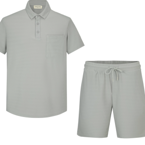 Ensemble short polo gris